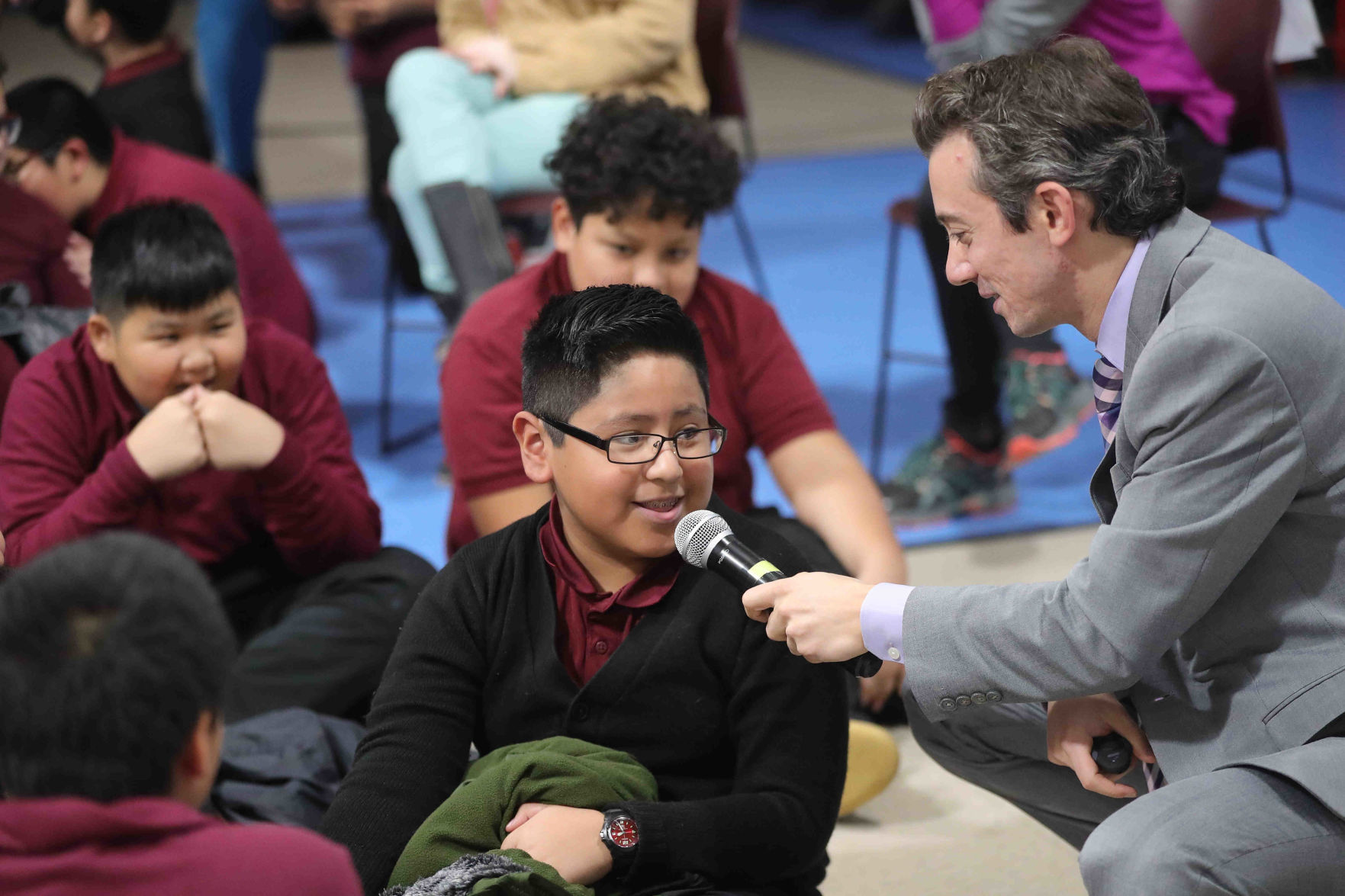 Meteorologist Joe Martucci at South Main School